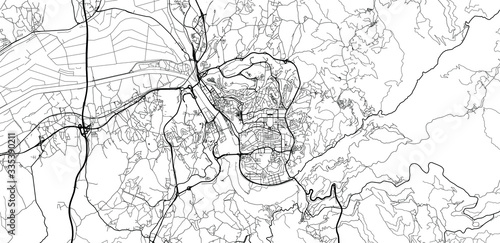Urban vector city map of Coimbra, Portugal