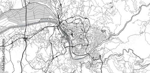Urban vector city map of Coimbra, Portugal