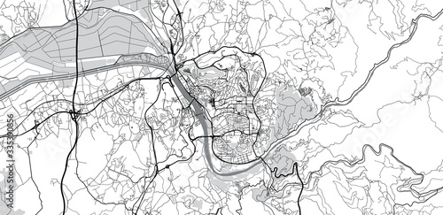 Urban vector city map of Coimbra, Portugal photo