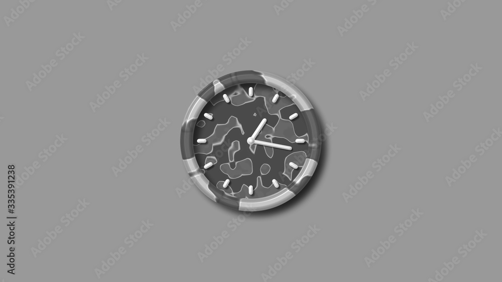 Counting down 3d wall clock,gray army design 3d wall clock isolated