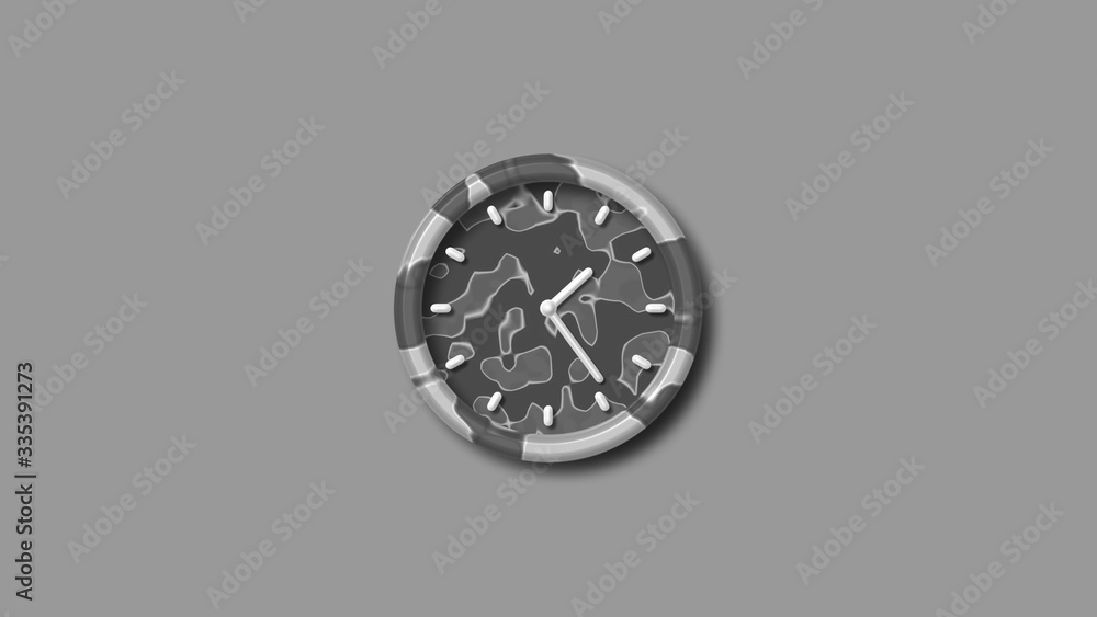 Counting down 3d wall clock,gray army design 3d wall clock isolated