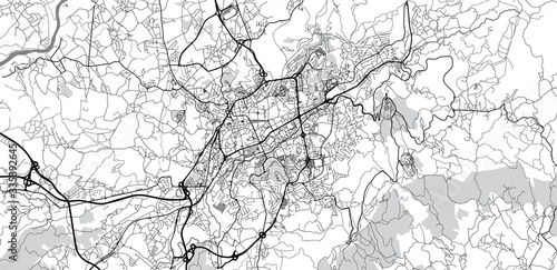 Urban vector city map of Braga, Portugal