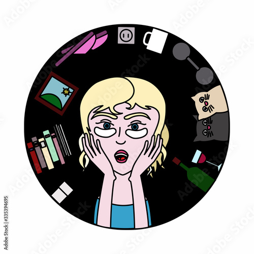 a woman is sitting at home and is depressed