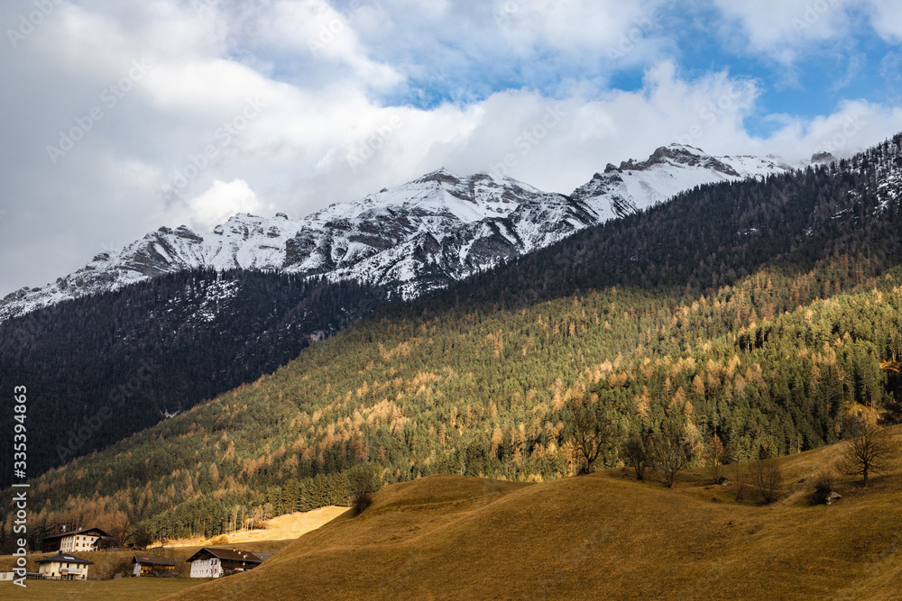 Mountain peaks in area Neustift im Stubaital Tirol Austria