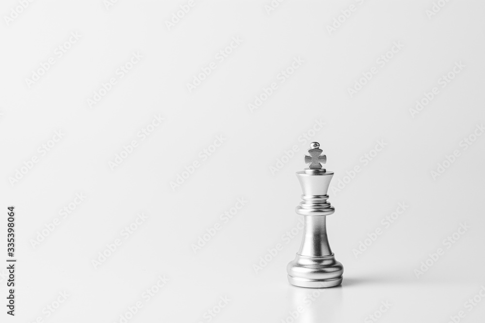 lonely king chess standing on white background. lonely king chess standing on white background.