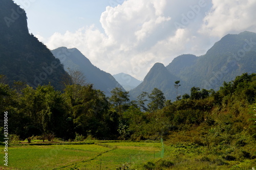 Nice view of the mountains and the countryside in northern Laos