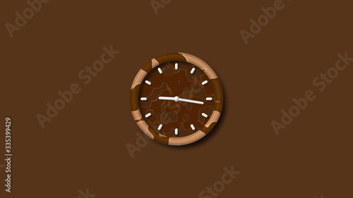 Brown dark clock icon,3d wall clock isolated,wall clock isolated