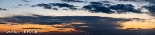 Fantastic dark thunderclouds at sunrise