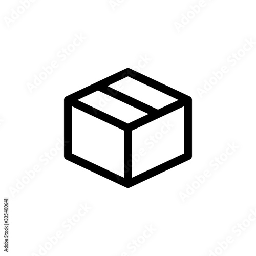 Package Box Unboxing Outline Icon Vector Illustration 