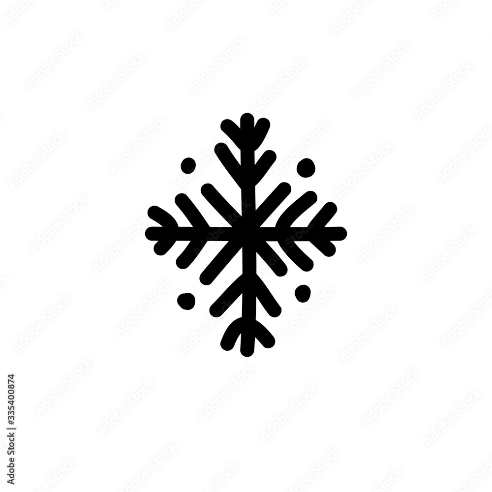 snowflake doodle icon, vector illustration snowflake doodle icon, vector illustration