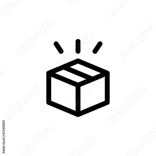Package Arrived Unboxing Outline Icon Vector Illustration
