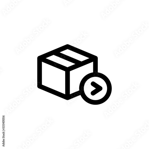 Play Video Unboxing Outline Icon Vector Illustration
