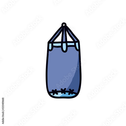 punching bag doodle icon, vector illustration