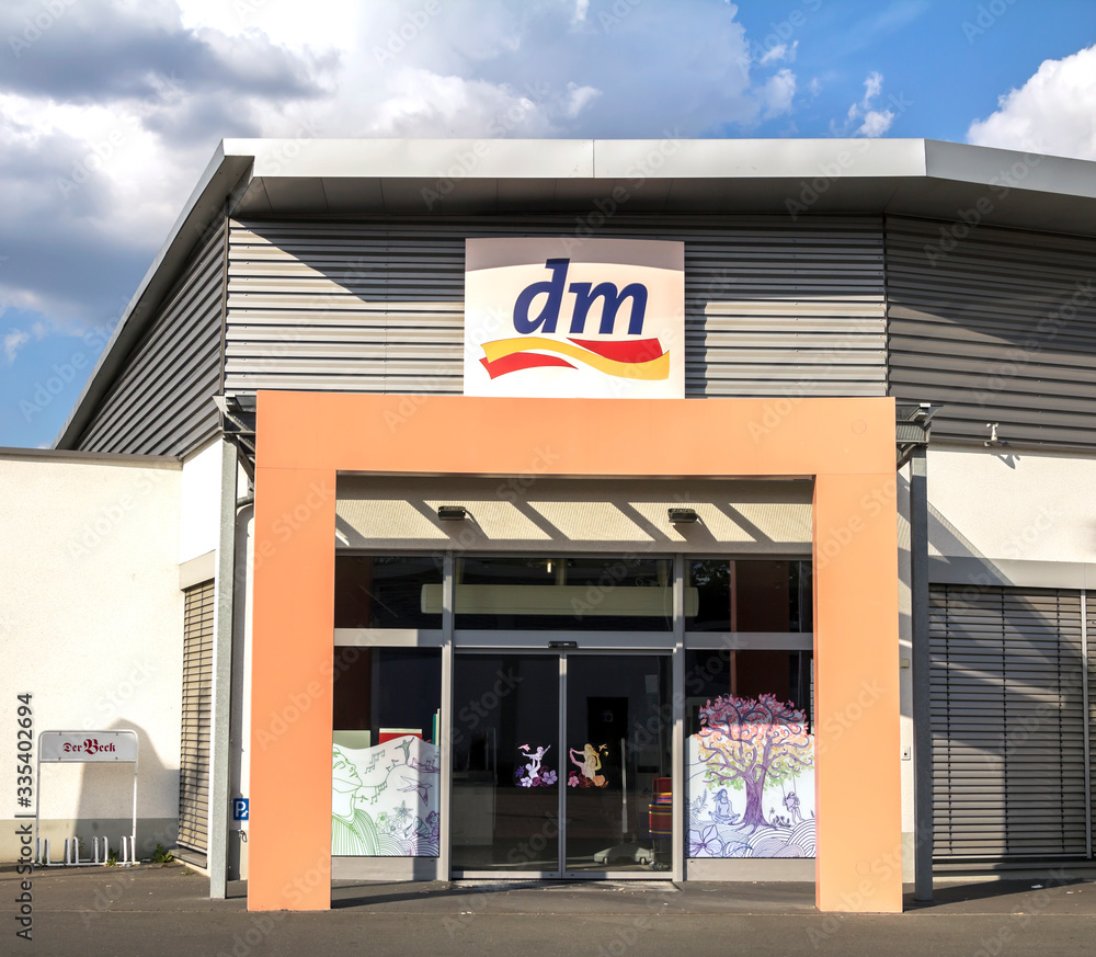 Nurnberg, Germany : Dm drogeriemarkt store. Dm-drogerie markt is a chain of  retail drugstore chain for cosmetics, healthcare and household products and  food Photos | Adobe Stock