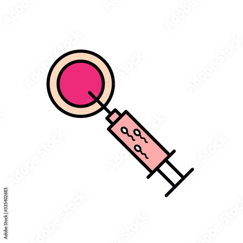 artificial insemination line icon, vector illustration