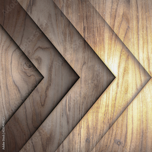 Wood decorative carved tiles, 3d illustration