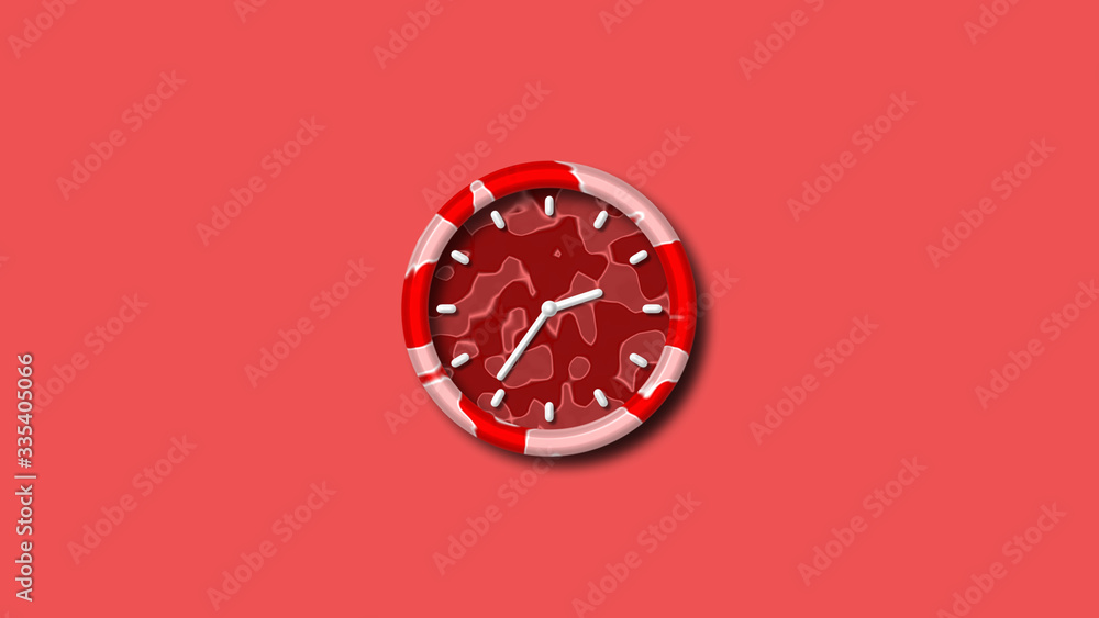 Amazing red clock icon,3d wall clock on red background,creative design 3d clock icon Amazing red clock icon,3d wall clock on red background,creative design 3d clock icon