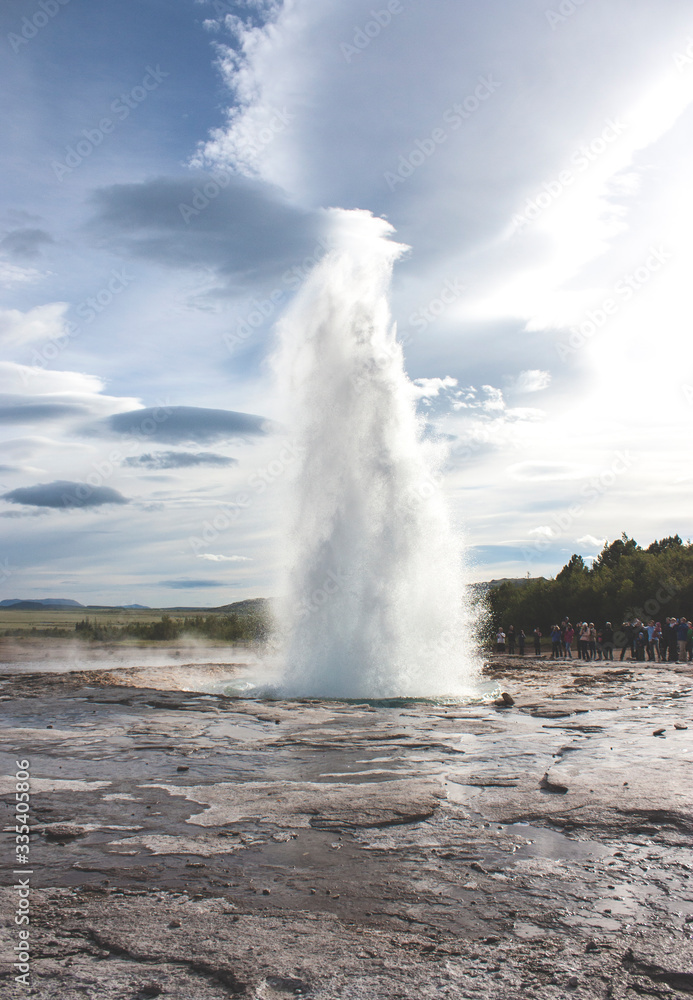 Close up on an explosive geyser in Iceland Close up on an explosive geyser in Iceland