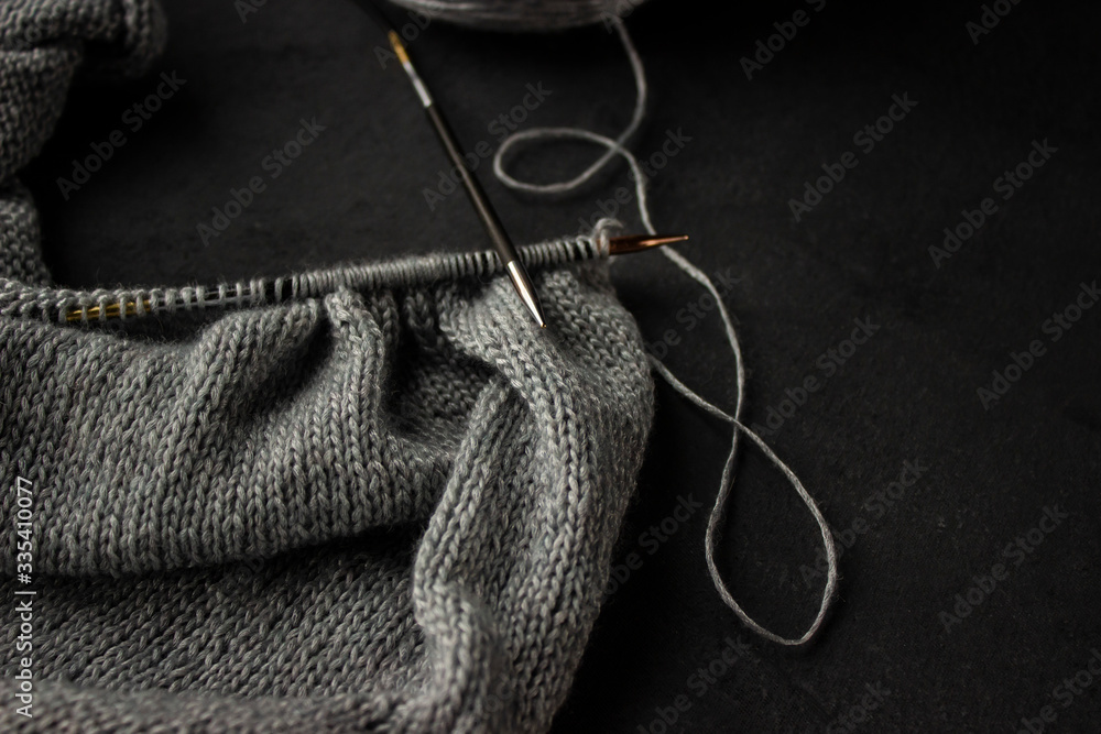 Knitting on silver thread needles Knitting on silver thread needles