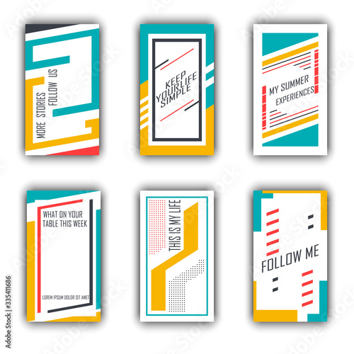 Editable template for social networks. Instagram Stories