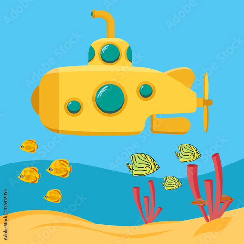 Yellow submarine, Underwater marine wildlife