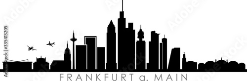 FRANKFURT MAIN City Skyline Silhouette Cityscape Vector
