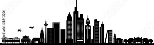FRANKFURT MAIN City Skyline Silhouette Cityscape Vector