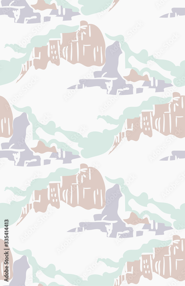 city landscape abstract outdoor seamless pattern soft color vector