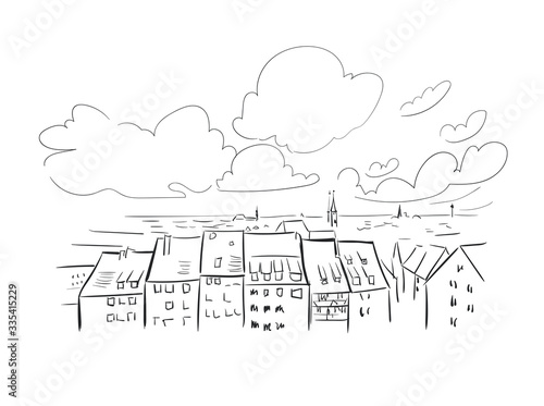 Nurnberg Germany Europe vector sketch city illustration line art photo