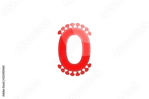 0 null number coronavirus red font text covid vector design element