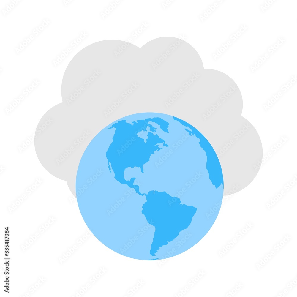 Worldwide cloud storage icon. Cloud computing sign.