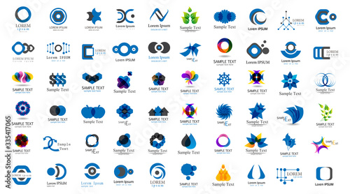 Abstract Logo And Icon Set. Elements Collection Isolated On White - Vector. Flat Icons For Business Template Logo, Square Elements, Website, Business Symbol And Circle Elements. Abstract Medical Logo