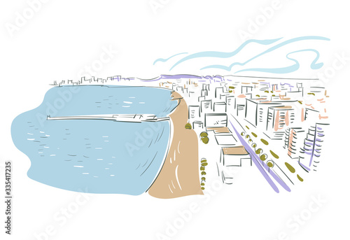 Durres Albania Europe vector sketch city illustration line art