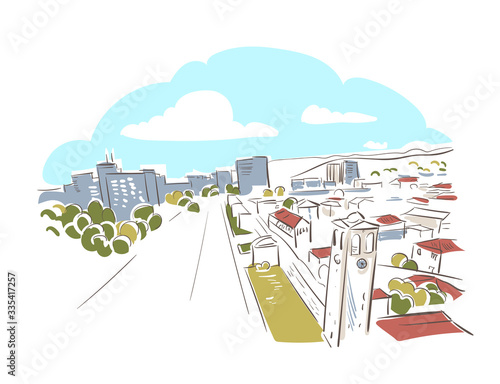 Elbasan Albania Europe vector sketch city illustration line art