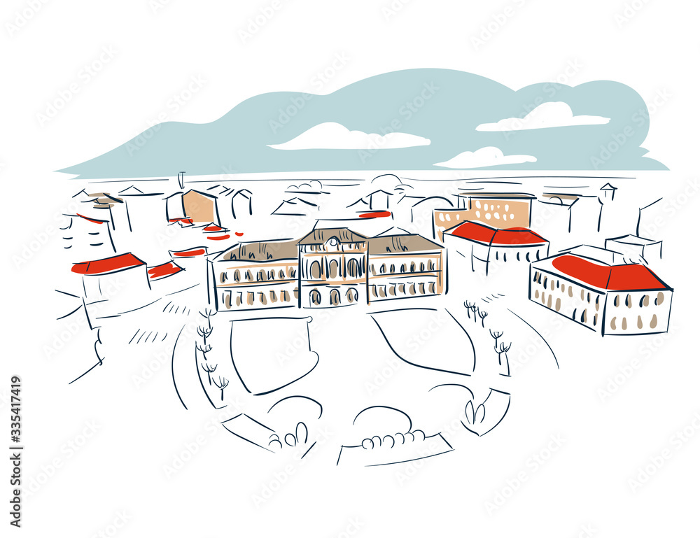 custom made wallpaper toronto digitalBijeljina Bosnia and Herzegovina Europe vector sketch city illustration line art