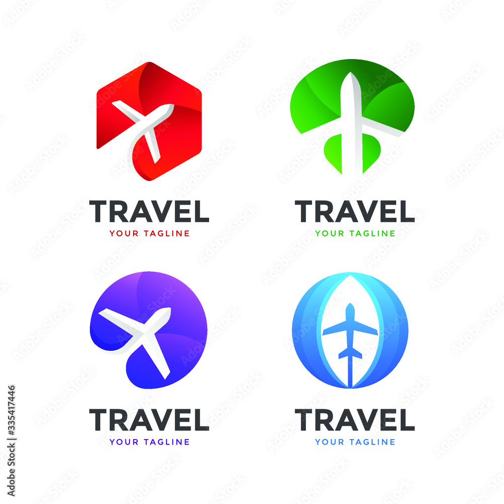 awesome travel logo template design, plane vector illustration Stock ...
