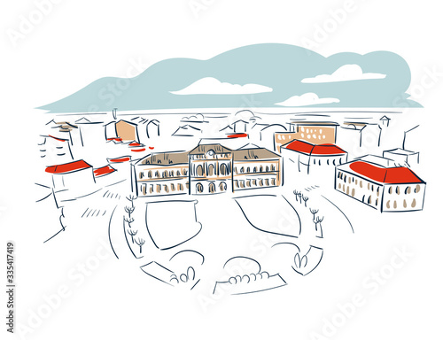 Wallpaper Mural Bijeljina Bosnia and Herzegovina Europe vector sketch city illustration line art Torontodigital.ca
