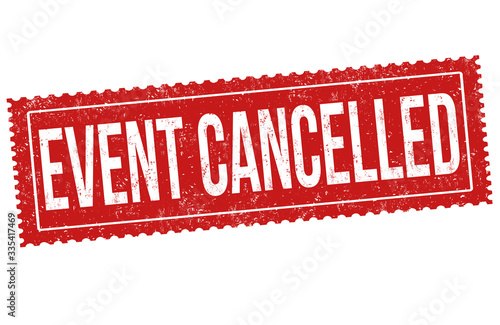 Event cancelled grunge rubber stamp
