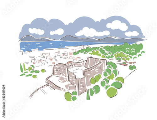 Patras Greece Europe vector sketch city illustration line art