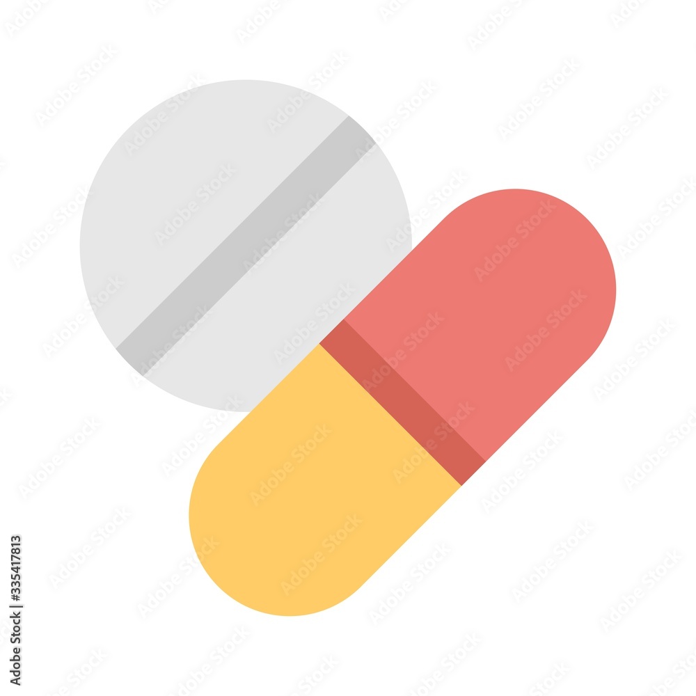 Pill icon in flat style. Medicine, drug capsule signs. Medical healthcare, medication illustration for web and mobile concepts. Pill icon in flat style. Medicine, drug capsule signs. Medical healthcare, medication illustration for web and mobile concepts.