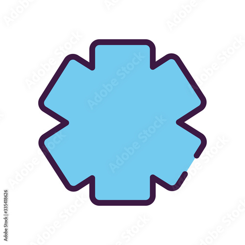 healthcare concept, emergency star icon, line color style