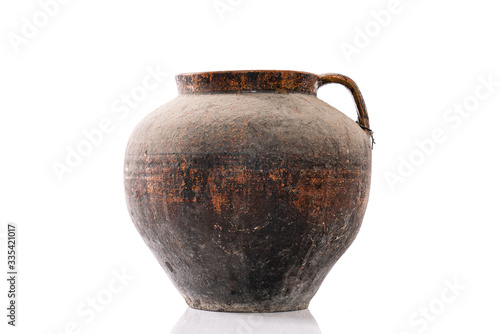 Stylish handmade ceramic unique interior element vase and bowl