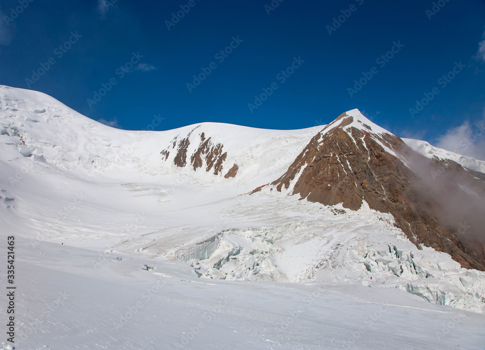 Scenic landscape of mountains in Kyrgyzstan. The Trans-Alay Range. Pamir Mountain System.