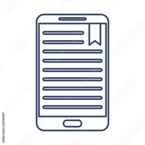 smartphone with book, audio book, line style icon © djvstock