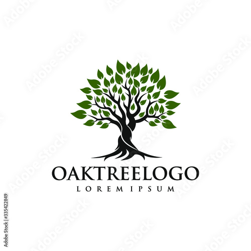 Root Of The Tree logo illustration. Vector silhouette of a tree