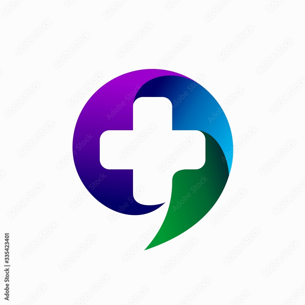 speech bubble logo, hospital logo design speech bubble logo, hospital logo design