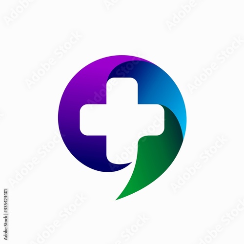 speech bubble logo, hospital logo design