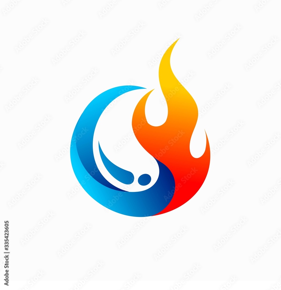 fire vector illustration and water logo icon fire vector illustration and water logo icon