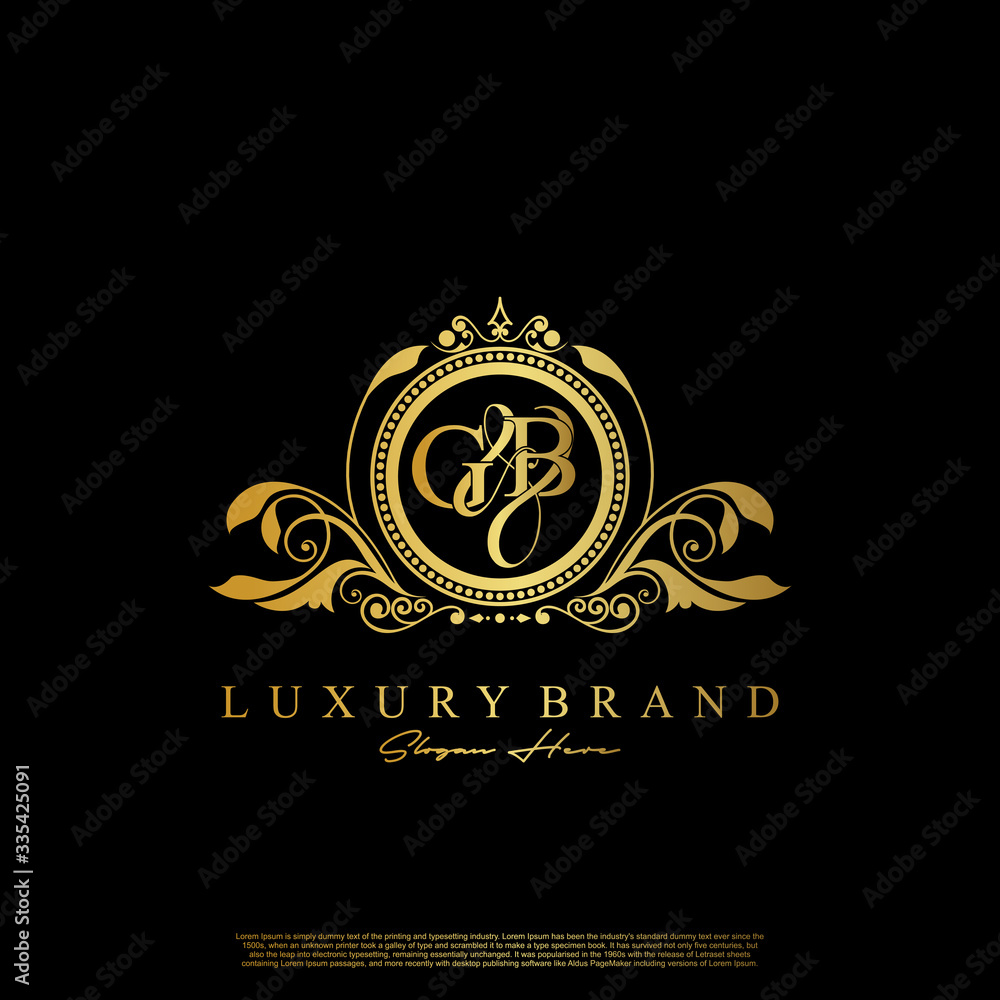 G & B / GB logo initial vector mark. Initial letter G and B GB logo luxury vector mark, gold color elegant classical symmetric curves decor. G & B / GB logo initial vector mark. Initial letter G and B GB logo luxury vector mark, gold color elegant classical symmetric curves decor.