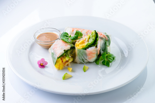shrimp and vegetable spring rolls